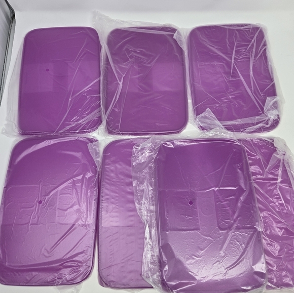 NOS VINTAGE TUPPERWARE FREEZER MATES SET OF 14 PIECES PURPLE LIDS 1990S STORAGE - Picture 4 of 15